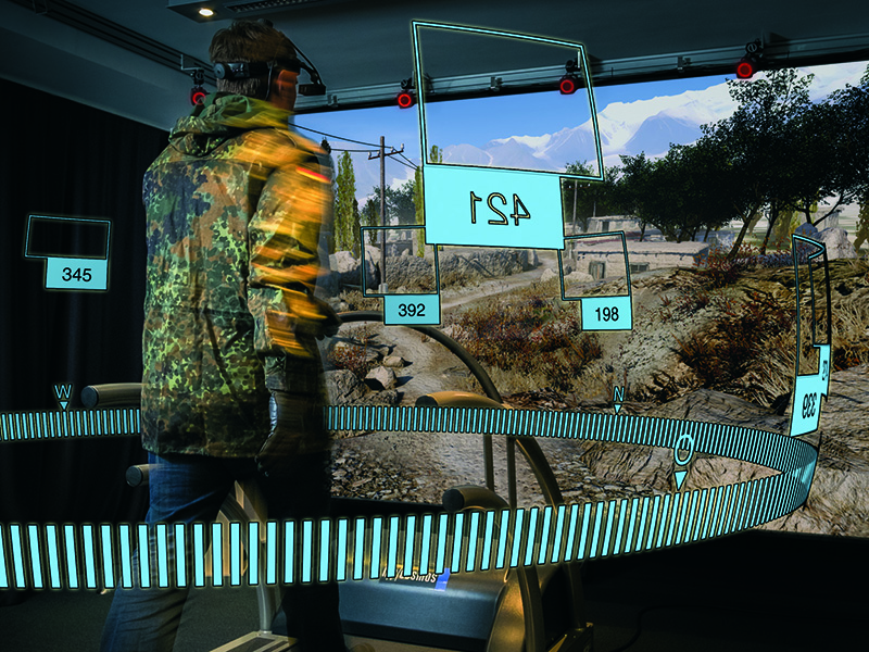 Soldat in einer virtuellen Umgebung